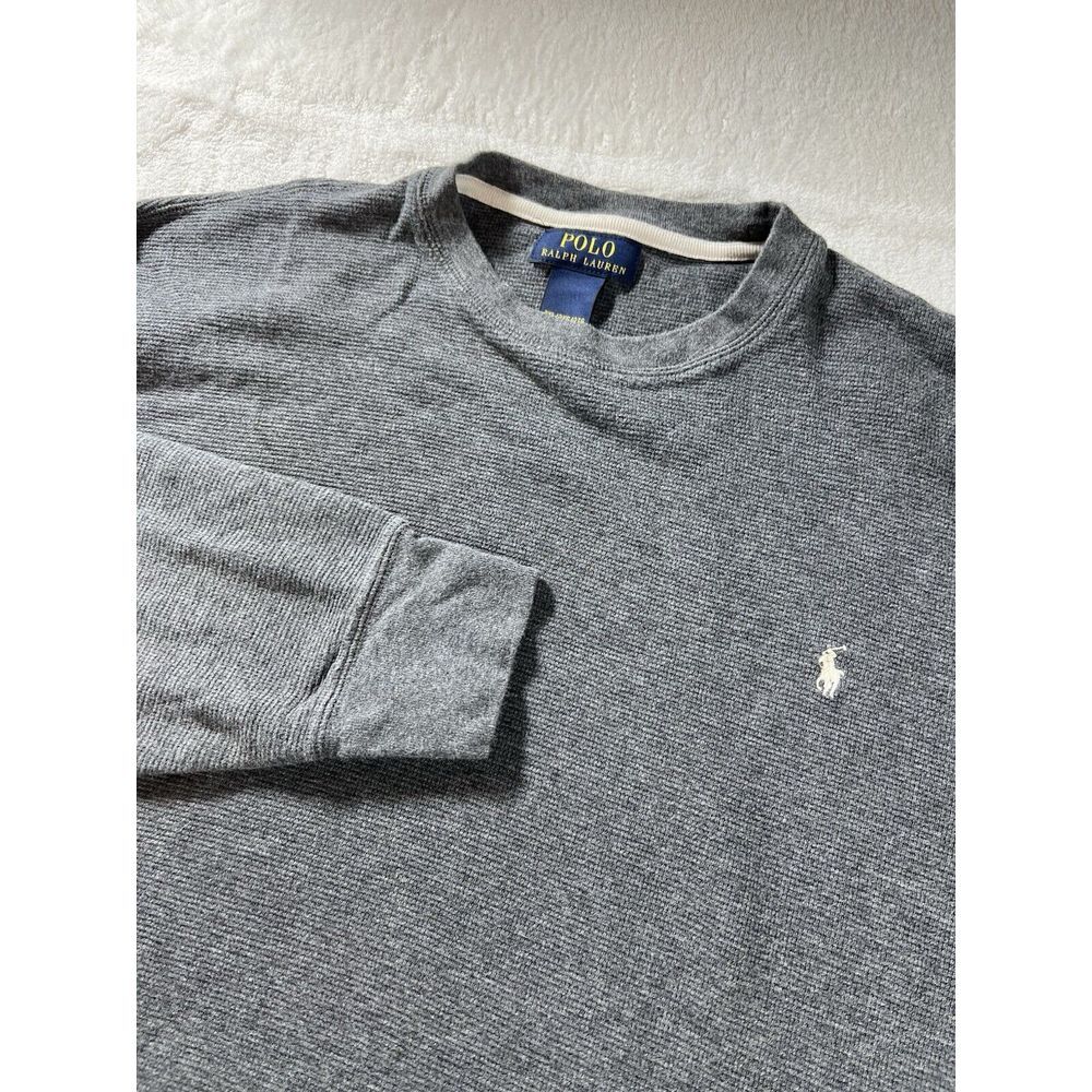 Polo Ralph Lauren Shirt Mens‎ XXL Dark Gray Waffle Knit Long Sleeve Thermal